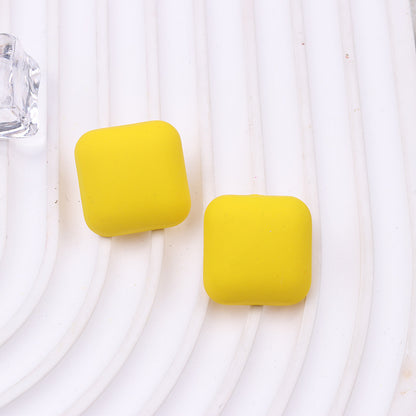 Women's Color Square Acrylic Summer Double-sided Spray Paint Earrings