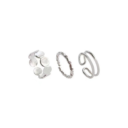 Design Twist Sequins Three-piece Set Fashion Temperament Rings