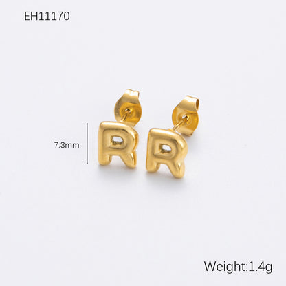 Women's Alphabet Letter Stainless Steel Gold-plated High-grade Affordable Luxury Earrings