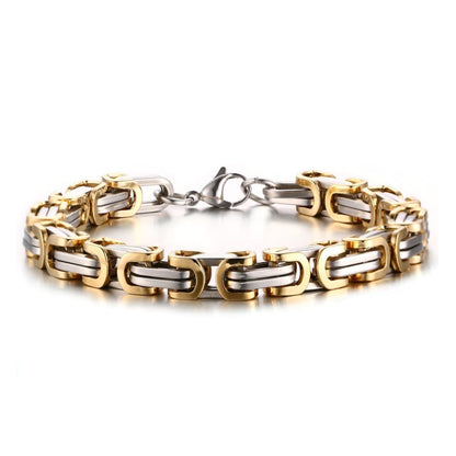 Men's Fashion Domineering Stainless Steel Handmade Square Buckle Emperor Necklaces