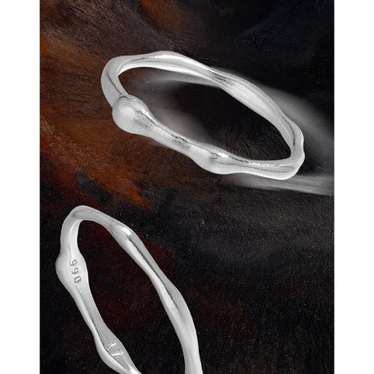 Women's Irregular Minimalist Texture Cold Style Twin Rings