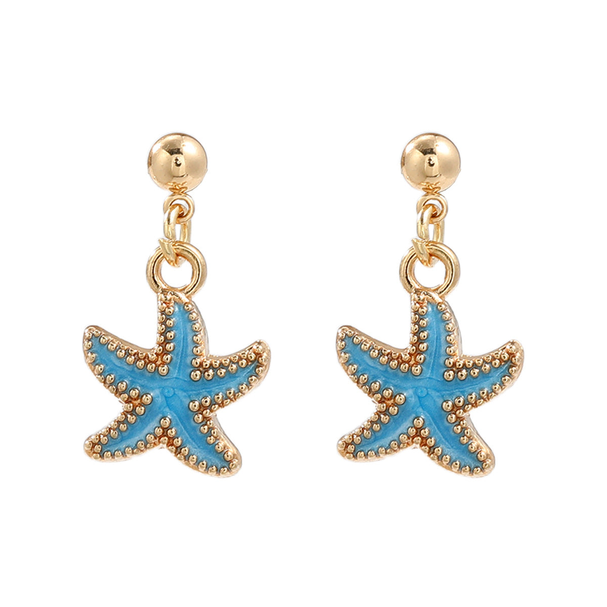 Beach Ocean Style Alloy Dripping Starfish Female Trendy Light Earrings