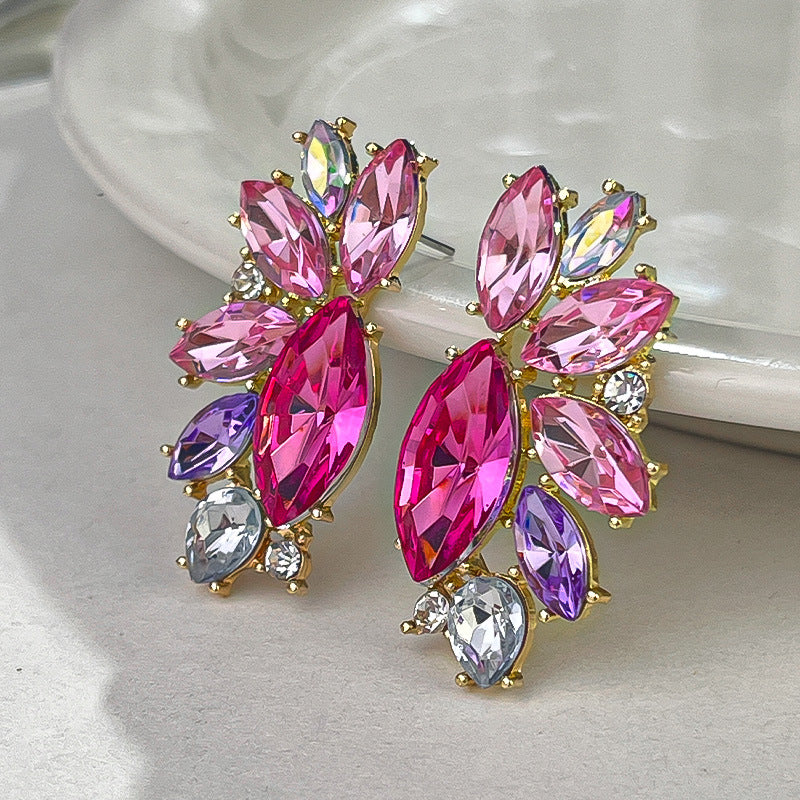 Design Elegant Flower Light Luxury High Earrings