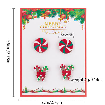 Women's Snowman Snowflake Combination Suit Wooden Cardboard Earrings