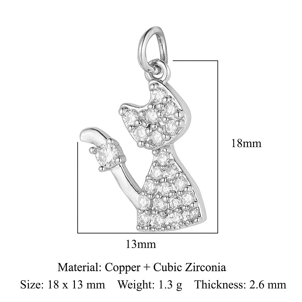 Cat Snake Copper Zircon Ornament Accessories Pendants