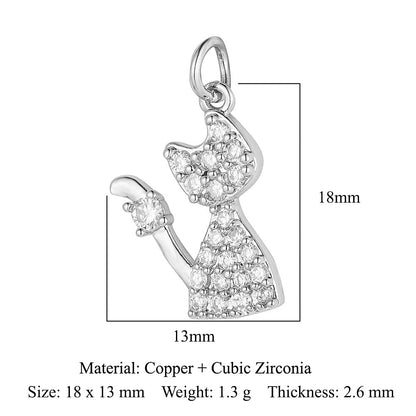 Cat Snake Copper Zircon Ornament Accessories Pendants