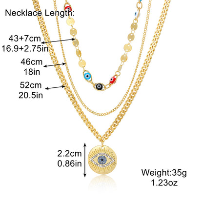 Ornament Devil's Eye High-grade Exaggerated Alloy Necklaces