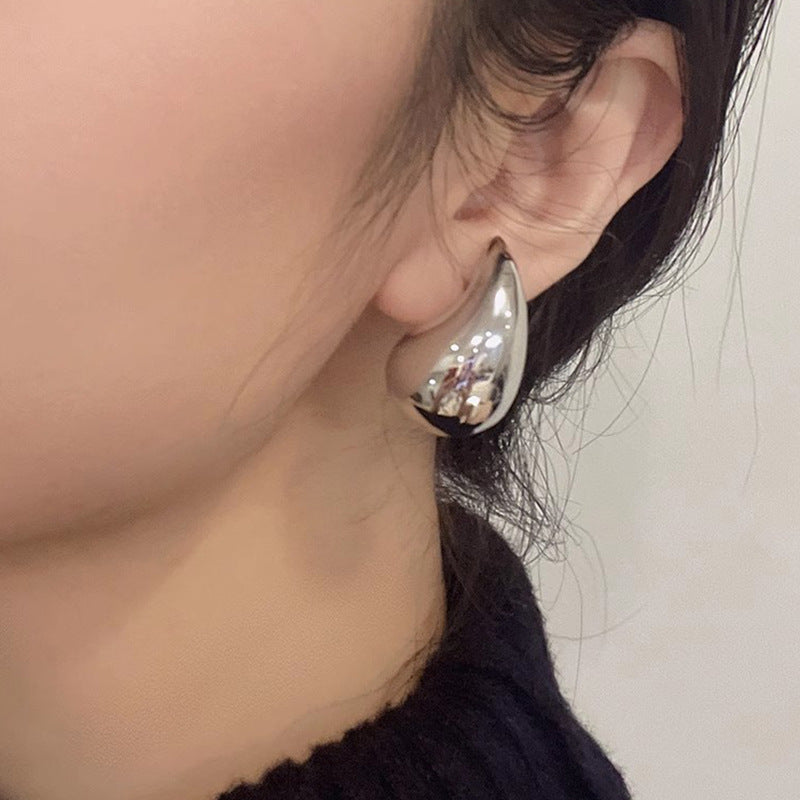 Metal Cold Style Water Drop Shape Female Niche Senior Earrings