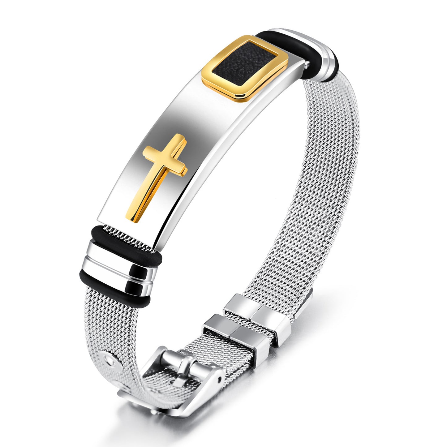 Men's Accessories Titanium Steel Mesh Wrist Cross Bracelets