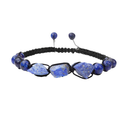 Men's Natural Stone Irregular Woven Lapis Energy Bracelets