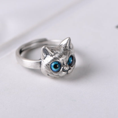 Retro Three-dimensional Cartoon Kitten Female Fashion Rings