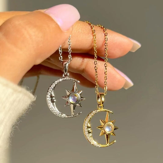 Women's Fashion Diamond Moon Niche Rhinestone Eight Necklaces