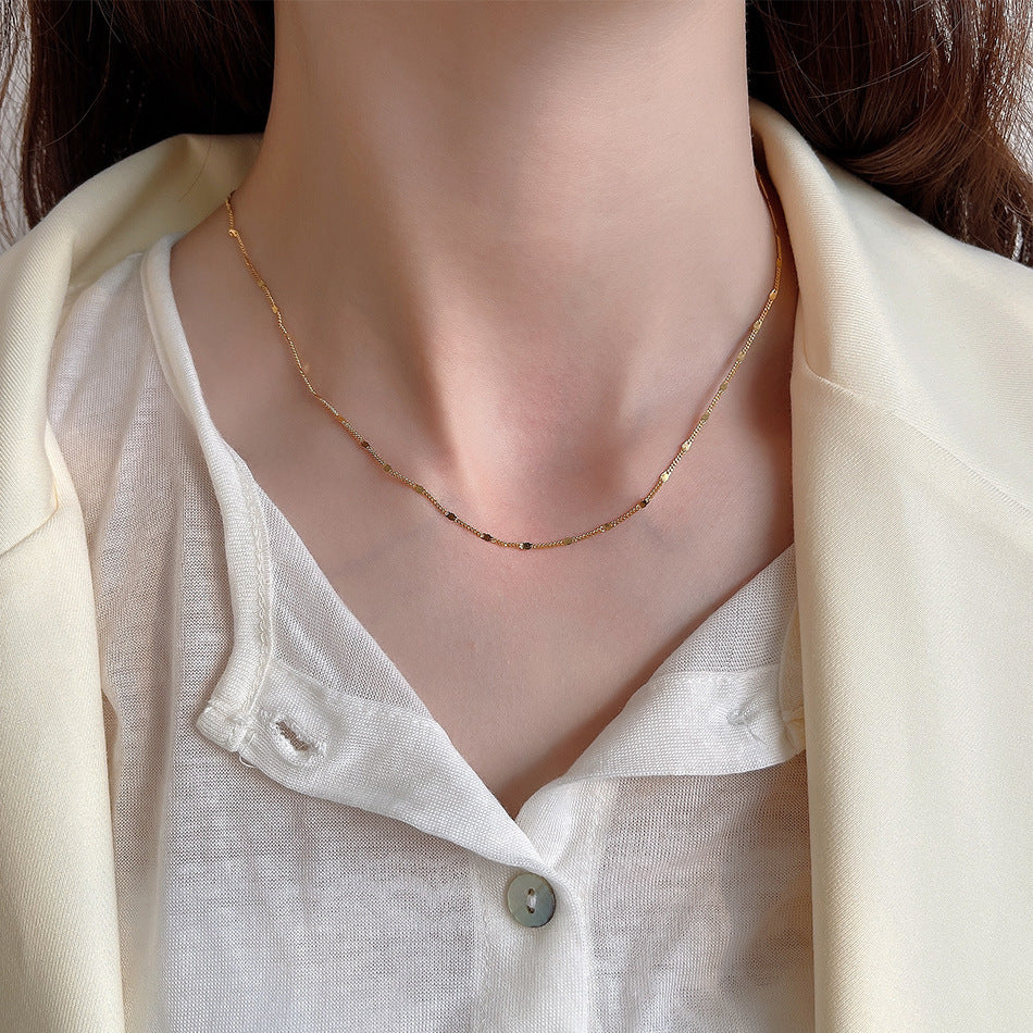 Style Sterling Sier Simple Niche Round Necklaces