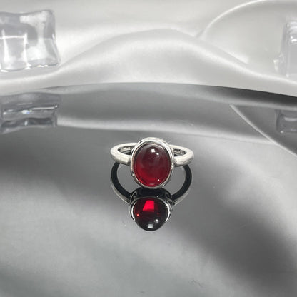 Red Gemstone Open Female Cold Exquisite Rings