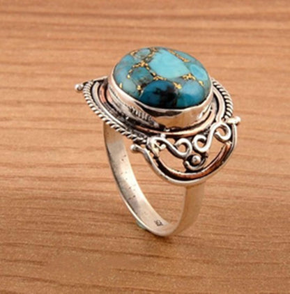 Women's & Men's Vintage Gemstone Turquoise Bridal Wedding Engagement Rings