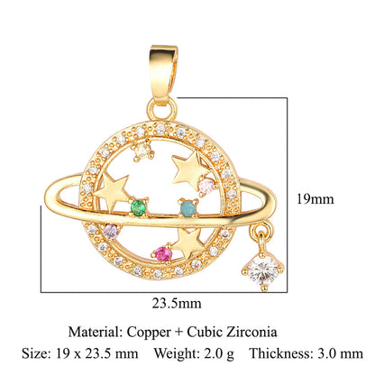 Universe Star Copper Zircon Perfume Bottle Pendants