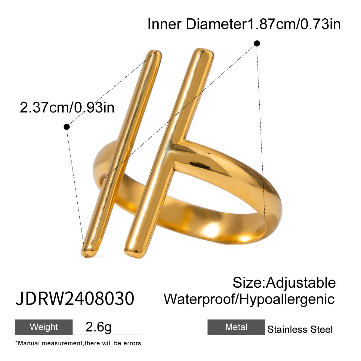 Ding Stainless Steel Gold Eye-catching High-grade Rings