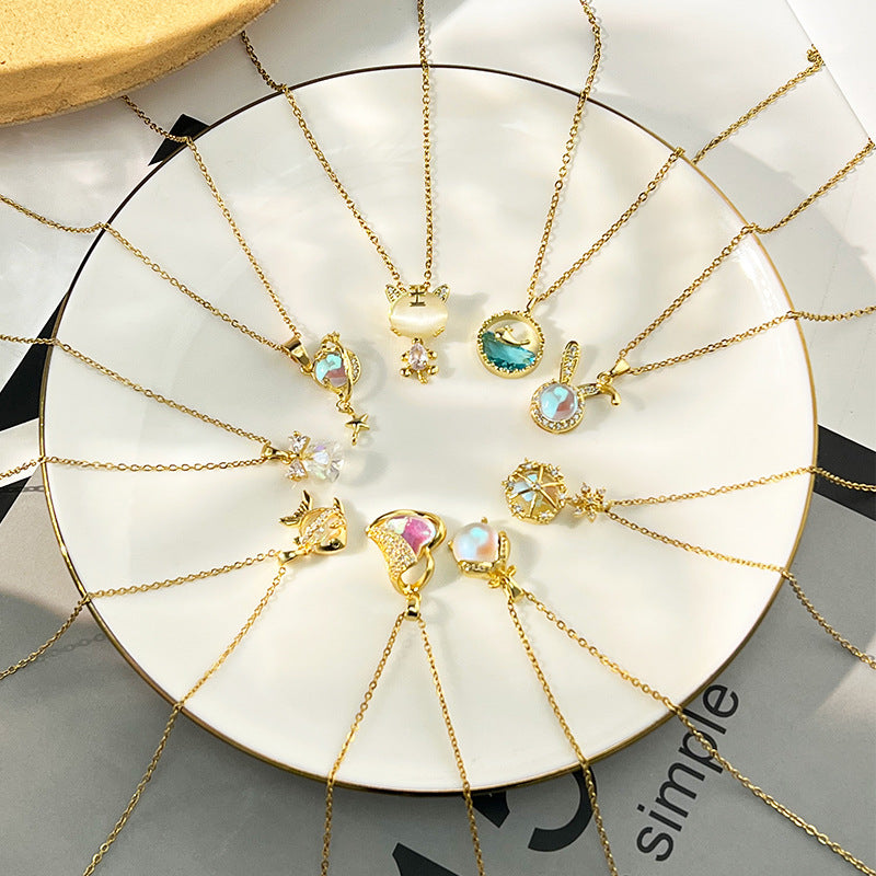 Women's Korean Affordable Luxury Style Fluorescent Series Necklaces