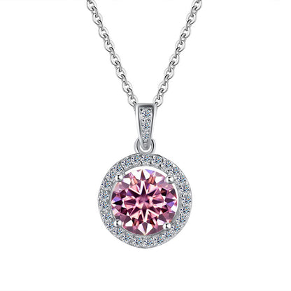 Women's Sterling Sier Round Bag Moissanite High-grade Pendants
