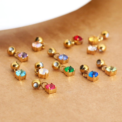 Constellation Birthstone Four Claw Colorful Crystals Pendants