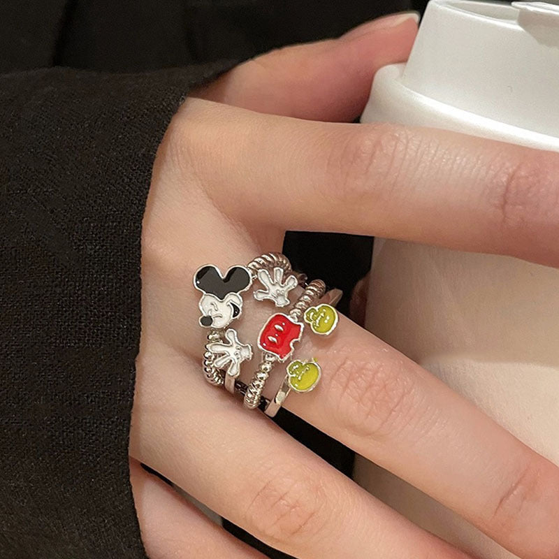 Simple Zircon Opening Adjustable Index Finger Light Rings