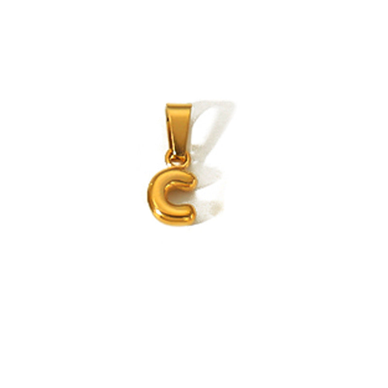 Minority Fashion Mini Bubble Letter Gold Stainless Pendants