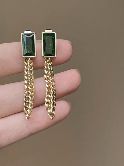 Needle Retro Minority Design Asymmetric Zircon Light Luxury Earrings